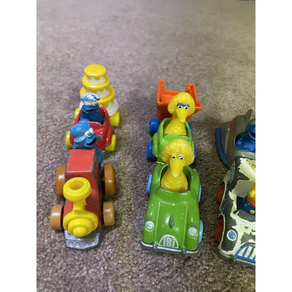 Muppets Lot 8 Cars Die Cast Toys Playskool Big Bird Cookie Monster Vintage 80s